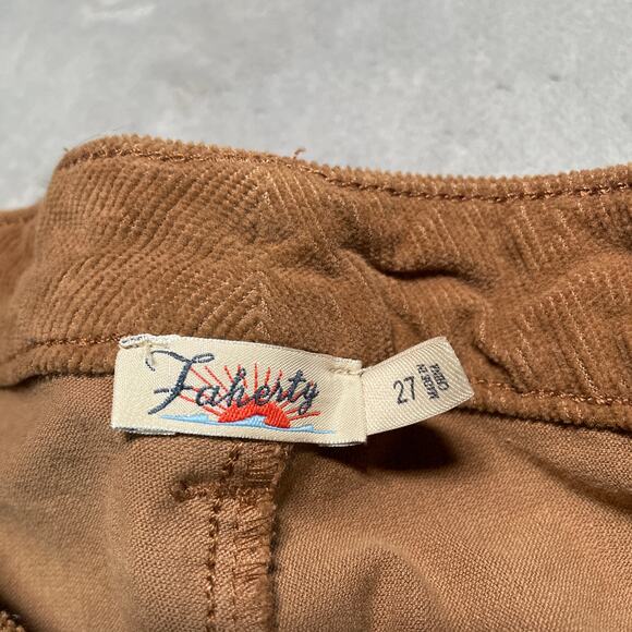 Faherty Pants Womens 27 Brown Stretch Cord Patch Pocket Corduroy Classic - Picture 3 of 9